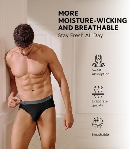 DAVID ARCHY Seamless Briefs for Men Micro Modal Ultra Soft No Fly Support Pouch Mens Breathable Underwear Briefs 4 Pack in Saudi Arabia