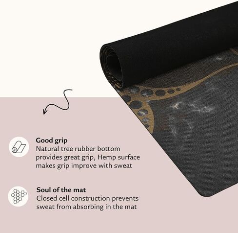 PRO HEMP MAT-فنان مصمم ، حصيرة مميزة غير قابلة للبيئة ، رائعة لليوغا العادية والساخنة ، بيلاتيس ، تدريبات 72 بوصة × 24 بوصة × 3 مم 3 مم in Kuwait