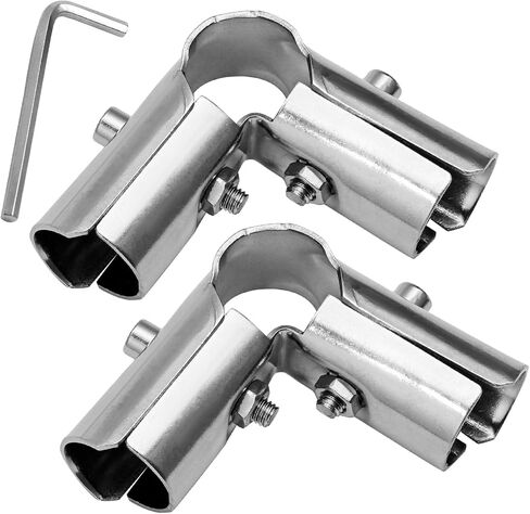 4 Pack End Rail T Clamps 1 Inch - Stainless Steel Chain Link Fence Pipe Clamp - Fence Pipe T Clamps for 1" OD Pipe - Bolts and Nuts Included in Kuwait