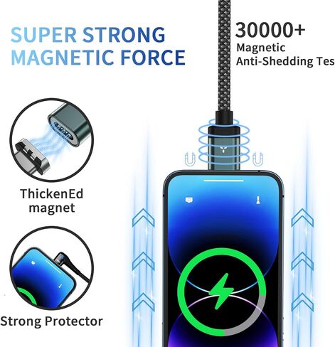 كابل شحن مغناطيسي 100 واط، كابل USB C بزاوية قائمة مغناطيسية، نقل بيانات 480 ميجابت في الثانية، شحن سريع 5 أمبير، متوافق مع جهاز USB C (4، أسود 5a، 100 واط) in Kuwait