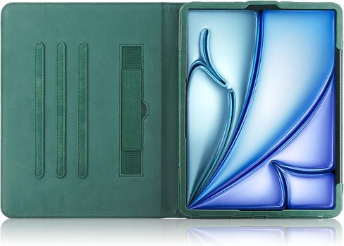 Rotating Case for iPad Air 𝟏𝟑 Inch (M4) 2024/iPad Pro 13/Pro 12.9 Inch 2018/2020/2021/2022- Multiple Angles Viewing Folio Stand Cover with Pencil Holder & Pocket,Dark Blue in Kuwait