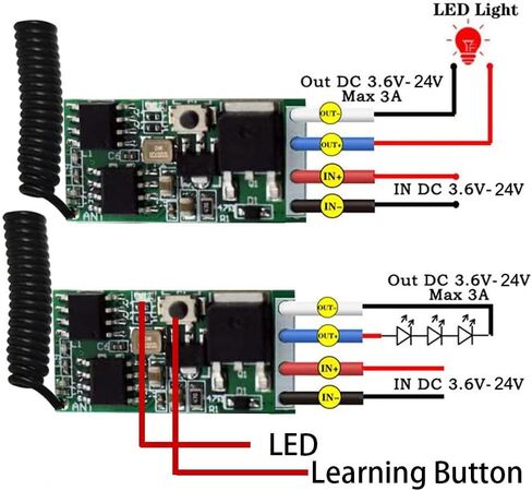 التبديل عن بُعد إلى الأمام العكسي ، DC 5V/12V/24V 10A ترحيل للستائر الكهربائية ، المحرك الخطي مع مسافة 3000 قدم ، مفتاح التحكم عن بُعد اللاسلكي لمحاليل لولاي وينش in Kuwait
