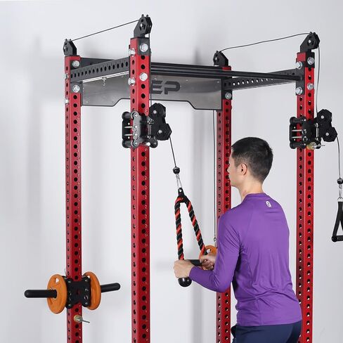 SYL Fitness 36" Ergonomic Tricep Rope Cable Attachment, Exercise Machine Attachments Gym Pulley System Pull Down Rope with Carabiner in Kuwait