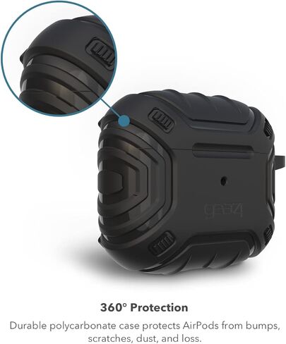 • حالة GEER4 Apollo Snap for AirPods Pro - شحن لاسلكي متوافق - حلقة مفتاح Carabiner المدرجة - الأسود in Saudi Arabia