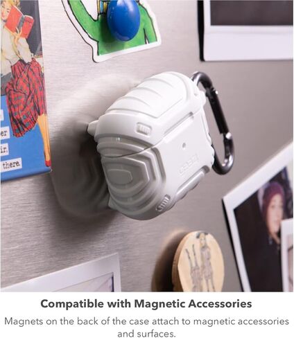 • حالة GEER4 Apollo Snap for AirPods Pro - شحن لاسلكي متوافق - حلقة مفتاح Carabiner المدرجة - الأسود in Saudi Arabia