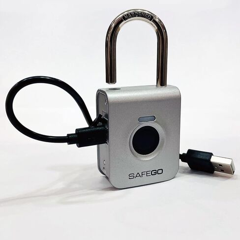 Fingerprint Biometric & 4-Digit Combination Padlock (Black) in Saudi Arabia