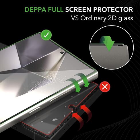 Deppa [2 Pack Privacy Screen Protector for Samsung Galaxy S24+ Plus (6.7') Tempered Glass | Fingerprint Unlock | Full Coverage | Case Compatible | with Bubble Free Easy Install Kit [Video Guide] in Saudi Arabia