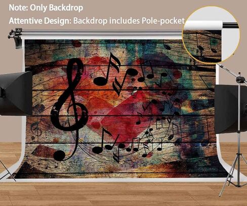 خلفية تدوين الموسيقى لزخارف الحفلات مرحلة الموسيقى الخلفية رمز تصوير الحائط الخشبي الخلفية MeetSioy 7x5ft تحت عنوان Party Photo Backdrop Gemt1371 in Kuwait