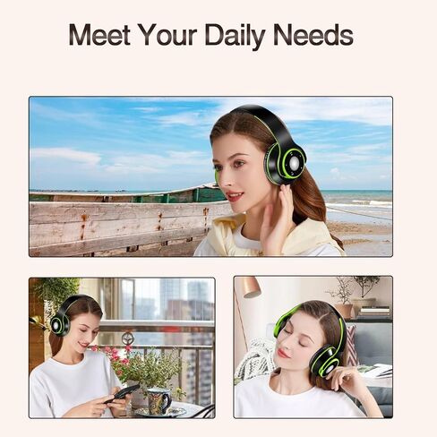 سماعات Bluetooth على الأذن ، سماعات الرأس اللاسلكية مع أوضاع EQ 5 Eq ، 20 ساعة قابلة للطي قابلة للطي ، سماعات استريو قابلة للطي مع الميكروفون ، FM/TF للهاتف المحمول/الكمبيوتر/العمل/السفر/الأطفال/البالغين/الهدية (برتقالي) in Kuwait