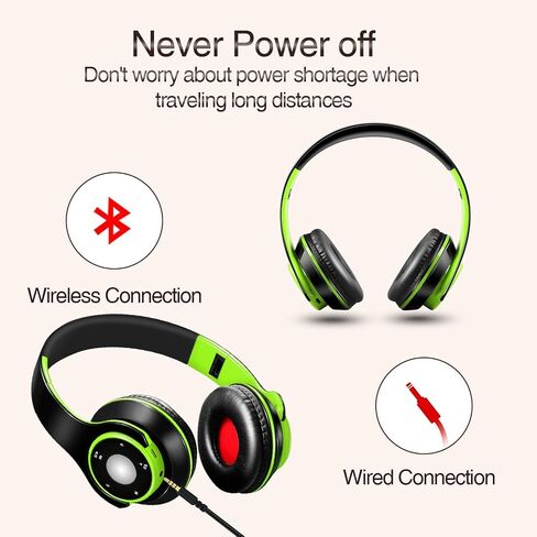 سماعات Bluetooth على الأذن ، سماعات الرأس اللاسلكية مع أوضاع EQ 5 Eq ، 20 ساعة قابلة للطي قابلة للطي ، سماعات استريو قابلة للطي مع الميكروفون ، FM/TF للهاتف المحمول/الكمبيوتر/العمل/السفر/الأطفال/البالغين/الهدية (برتقالي) in Kuwait