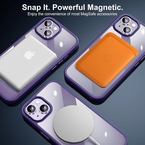 360 ° حلقة قابلة للتدوير و 180 درجة قابلة للطي للـ iPhone 14 Pro Max Case واضحة ، متوافقة مع Magsafe ، غير صفراء ، حماية للهاتف المغنطيسي للنساء ، الأرجواني ، الأرجواني in Saudi Arabia