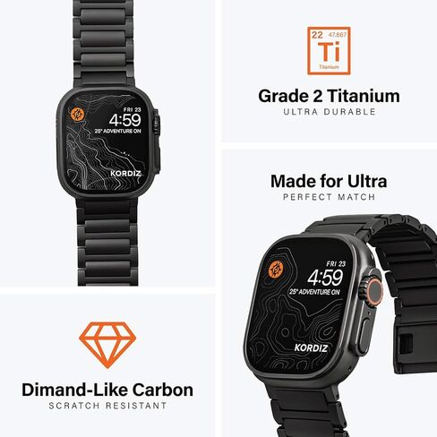 Titanium Watch Band TX Pro (Max) | Fits Apple Watch ULTRA & ULTRA 2 (49mm) | Adjustable Titanium Apple Watch Band | Magnetic Clasp or Butterfly Clasp | DLC Scratch Resistant | Premium Color Matching Band | Comfortable grip | Replacement Wristbands for iWa in Kuwait