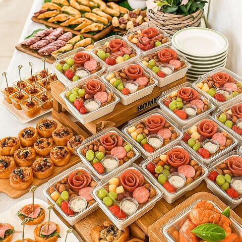 VGOODALL 48PCS Charcuterie Boxes with Clear Lids, 5.3" x 4.9" x 2.6" To Go Cookie Bakery Box for Cake Slice Pastry Sandwich Dessert (Brown) in Kuwait