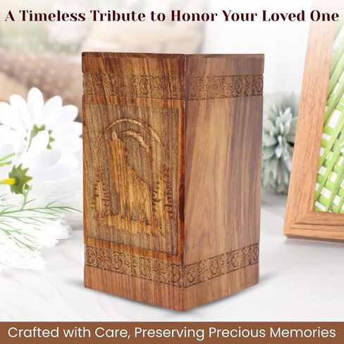 Midnight Wolf Cremation Urns for Adult Ashes Male Female Urns for Human Ashes, Adult Large Cremation Urns, Funeral Urns Engraved, Burial Urns Funeral Urn for Mother/Father (Large) in Saudi Arabia