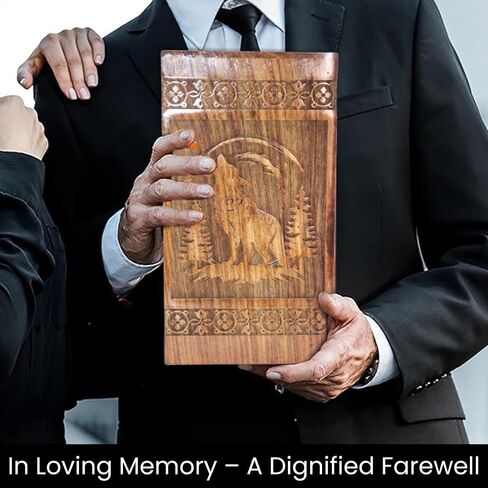 Midnight Wolf Cremation Urns for Adult Ashes Male Female Urns for Human Ashes, Adult Large Cremation Urns, Funeral Urns Engraved, Burial Urns Funeral Urn for Mother/Father (Large) in Saudi Arabia