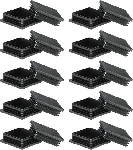 PATIKIL Square Plastic Hole Plugs 1inch, 20 Pack Tubing Insert End Cap for Square Metal Tubing Furniture Chair Leg Fence Post Pipe, Black in Kuwait