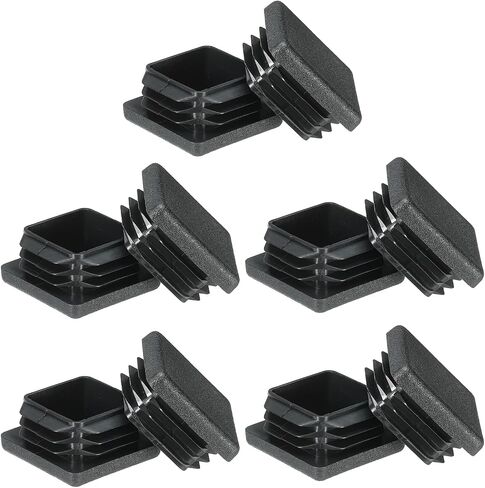 PATIKIL Square Plastic Hole Plugs 1inch, 20 Pack Tubing Insert End Cap for Square Metal Tubing Furniture Chair Leg Fence Post Pipe, Black in Kuwait