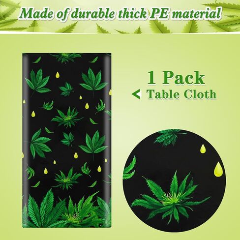 PHOGARY 2 Pieces Tropical Weed Tablecloth Leaves Tablecloth Disposable Plastic Table Covers for Hawaiian Weed Jungle Safari Animal Themed Birthday Party Decorations, 220 x 130cm in Saudi Arabia