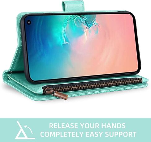 Asuwish Phone Case for Samsung Galaxy S10e Wallet Woallet with with presped glass screen protector و Flower Leather Flip Card Card stand lanyard accessories s 10e 10se se10 women men men brown in Kuwait