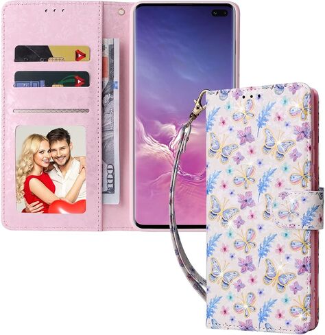 علبة الهاتف ASUWISH لـ Samsung Galaxy S10 Plus Wallet Pres Cell Flip with with Glass Glass Screen Protector Slot Slot Slot STAND S10+ S10PLUS 10S EDGE S 10 10PLUS GRAY in Saudi Arabia