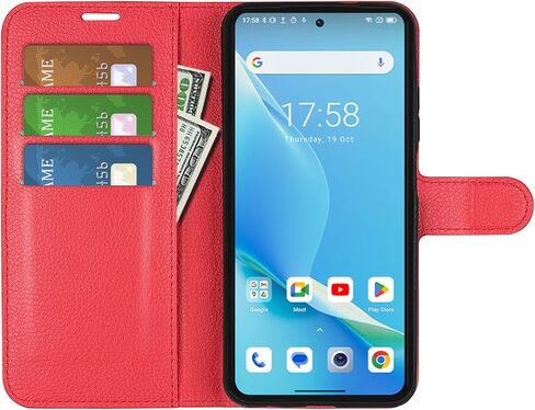 Flip Case for Blackview Shark 8 Wallet PU Leather Magnetic Protective Cellphone Case for Oscal Tiger 12 Folio Book Cover with Stand (Red) in Saudi Arabia