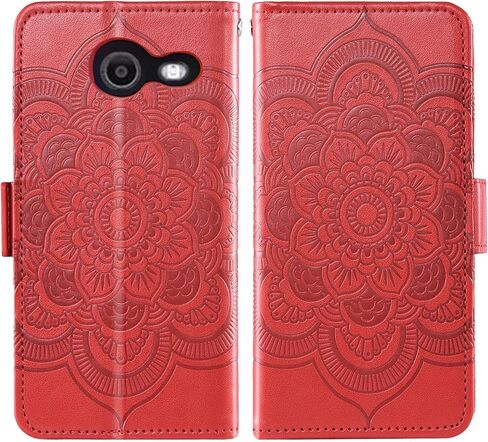 Asuwish Compatible with Samsung Galaxy J3 Luna Pro J 3 Prime 2017 Emerge 3J Eclipse Mission Wallet Case and Tempered Glass Screen Protector Flip Card Holder Cell Phone Cover for Glaxay S327VL Men Red in Saudi Arabia