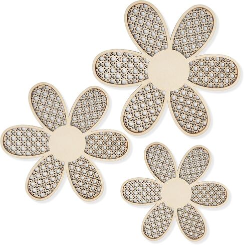 6 Pcs Boho Nursery Decor, Daisy Flower Woven Macrame Wall Hanging 3 Size Pink Decor Flower Wall Decor Boho Wall Decor for Girl Nursery Bedroom Room Dorm Wall Art (Pink+Brown+White) in Saudi Arabia