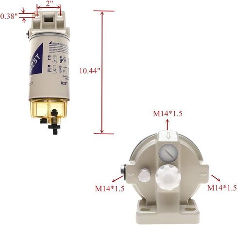 iFJF R25T Water Collection Bowl Replacement for 245R Series Assembly 2/10/30 Micron or S3213 10 Micron Fuel Filter/Water Separator Clear Nylon Withstand High Temperature and Pressure in Saudi Arabia