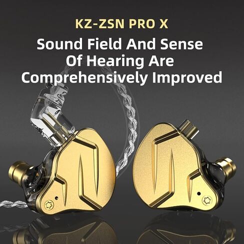 KZ ZSN Pro X in Ear Monitor Wired Ear Buds Ayphones Hybrid Dynbid Dynably Herysing Aremature Headpuds Headphones Dual Driver 1DD 1BA Deep Bass Stereo Soundo Sound in Kuwait