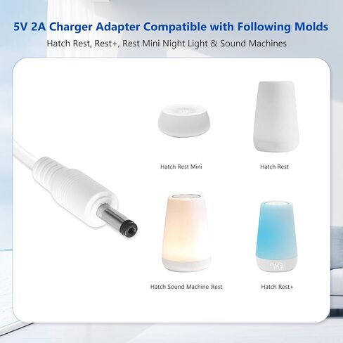 هاتش راحة الصوت آلة الطاقة سلك 2 عبوة 5V 1A كابلات شحن البديل ، طول 4.9 قدم ، USB إلى DC كابل طاقة هاتش ، راحة هاتش ، هاتش ميني ، راحة هاتش ، آلات الصوت المحمولة in Kuwait