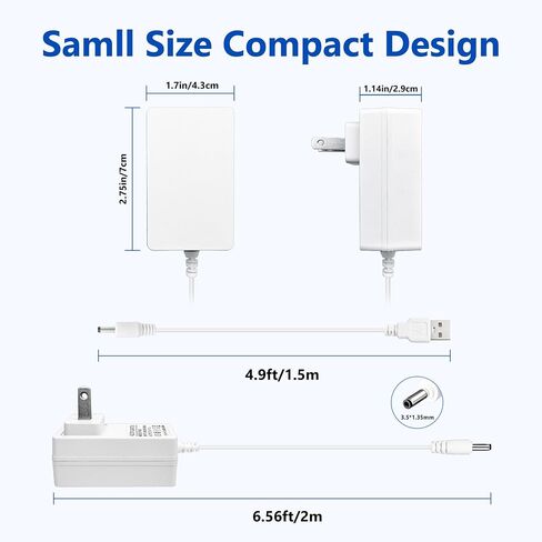 هاتش راحة الصوت آلة الطاقة سلك 2 عبوة 5V 1A كابلات شحن البديل ، طول 4.9 قدم ، USB إلى DC كابل طاقة هاتش ، راحة هاتش ، هاتش ميني ، راحة هاتش ، آلات الصوت المحمولة in Kuwait