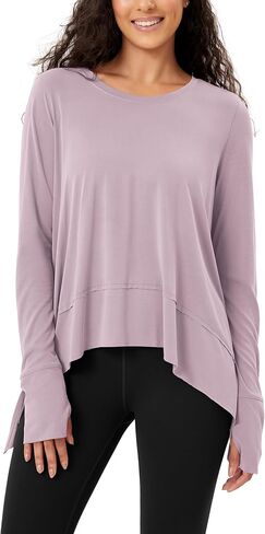 ODODOS Women's Modal Soft Long Sleeve Tee with Thumb Hole Athletic Gym Workout Tops Yoga Shirts in Saudi Arabia