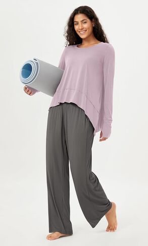 ODODOS Women's Modal Soft Long Sleeve Tee with Thumb Hole Athletic Gym Workout Tops Yoga Shirts in Saudi Arabia