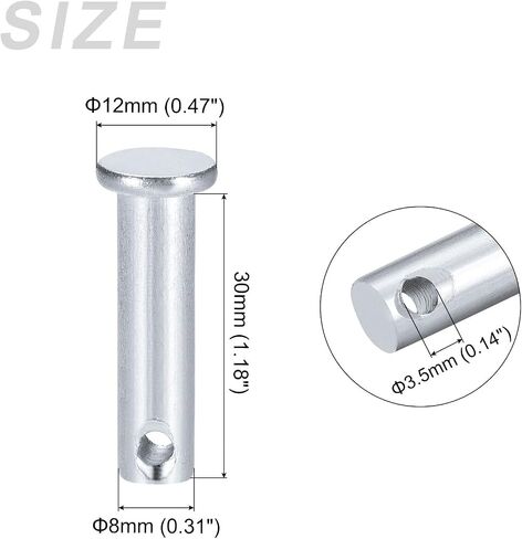 دبابيس METALLIXITY Clevis (5 مم × 20 مم) 20 قطعة، دبوس تثبيت من الفولاذ الكربوني برأس مسطح بفتحة واحدة - للأجهزة المعدنية، وتركيب الأثاث، والصناعية، DIY in Kuwait
