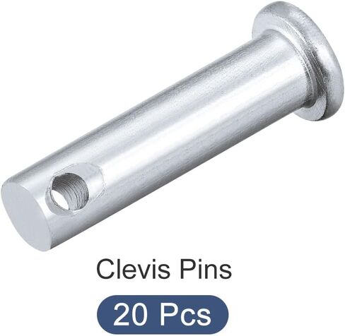 دبابيس METALLIXITY Clevis (5 مم × 20 مم) 20 قطعة، دبوس تثبيت من الفولاذ الكربوني برأس مسطح بفتحة واحدة - للأجهزة المعدنية، وتركيب الأثاث، والصناعية، DIY in Kuwait