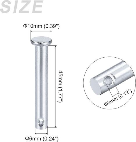 دبابيس METALLIXITY Clevis (5 مم × 20 مم) 20 قطعة، دبوس تثبيت من الفولاذ الكربوني برأس مسطح بفتحة واحدة - للأجهزة المعدنية، وتركيب الأثاث، والصناعية، DIY in Kuwait