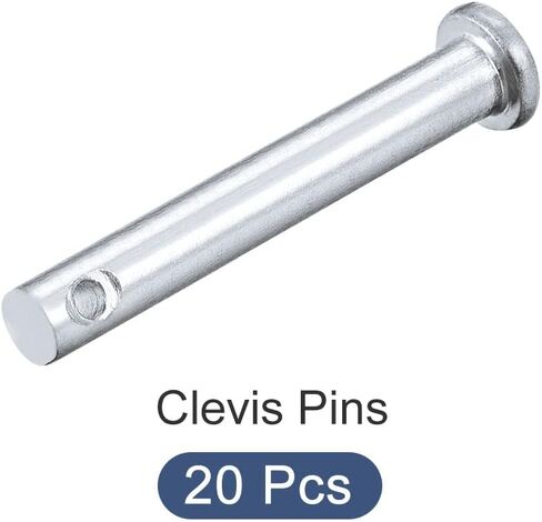 دبابيس METALLIXITY Clevis (5 مم × 20 مم) 20 قطعة، دبوس تثبيت من الفولاذ الكربوني برأس مسطح بفتحة واحدة - للأجهزة المعدنية، وتركيب الأثاث، والصناعية، DIY in Kuwait