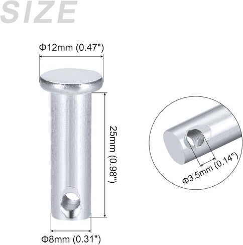دبابيس METALLIXITY Clevis (5 مم × 20 مم) 20 قطعة، دبوس تثبيت من الفولاذ الكربوني برأس مسطح بفتحة واحدة - للأجهزة المعدنية، وتركيب الأثاث، والصناعية، DIY in Kuwait