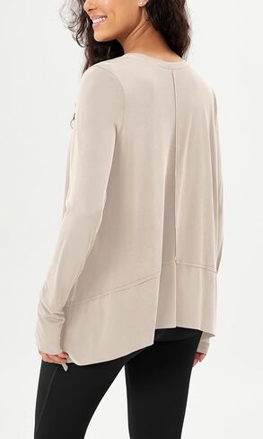 Ododos Women's Modal Soft Long Sleeve Tee مع Thumb Holed Athletic Gym Porkout Tops قمصان اليوغا in Saudi Arabia