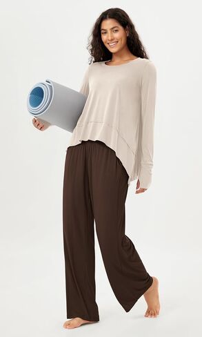 Ododos Women's Modal Soft Long Sleeve Tee مع Thumb Holed Athletic Gym Porkout Tops قمصان اليوغا in Saudi Arabia