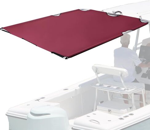 Boat Shade Canopy Top Cover for T-Top Center Console Stern Rod Holder, High-Tech Polyester Fiber, Blue in Kuwait