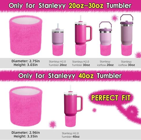 حذاء WUQID من السيليكون عالي الحماية من القطيفة، متوافق مع Stanley H2.0 40oz 30oz 20oz & IceFlow Flip 30oz 20oz، كم مطاطي فاخر من الفرو الصناعي in Kuwait