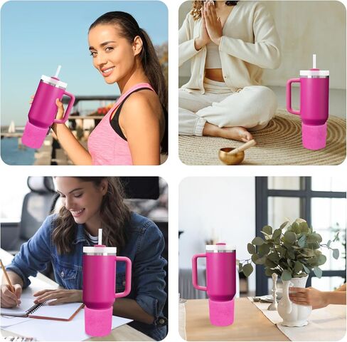 حذاء WUQID من السيليكون عالي الحماية من القطيفة، متوافق مع Stanley H2.0 40oz 30oz 20oz & IceFlow Flip 30oz 20oz، كم مطاطي فاخر من الفرو الصناعي in Kuwait