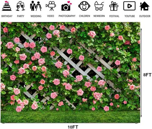 LTLYH Vinyl 10x8ft Valentine's Day Flowers Backdrop, Green Leaf Fence, Birthday Party Decoration, Wedding Backdrop, Photo Studio Props in Saudi Arabia