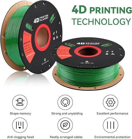 خيوط SMP للطابعة ثلاثية الأبعاد (خيوط 4D) 1.75 مم 1 كجم، مادة بوليمر ذاكرة الشكل، دقة الأبعاد +/-0.03 مم، خيوط 1.75 مم لطابعات Bambu Lab X1/P1P/A1، Creality K1C FDM ثلاثية الأبعاد، أزرق in Kuwait