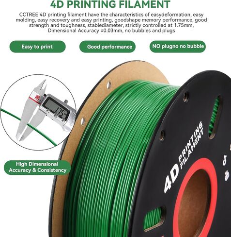 خيوط SMP للطابعة ثلاثية الأبعاد (خيوط 4D) 1.75 مم 1 كجم، مادة بوليمر ذاكرة الشكل، دقة الأبعاد +/-0.03 مم، خيوط 1.75 مم لطابعات Bambu Lab X1/P1P/A1، Creality K1C FDM ثلاثية الأبعاد، أزرق in Kuwait