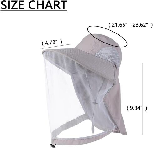 Tibeha Foldable Mosquito Hat Wide Brim with Large Neck Flap for Men Women Hiking Gardening Fishing Sun Hat in Saudi Arabia