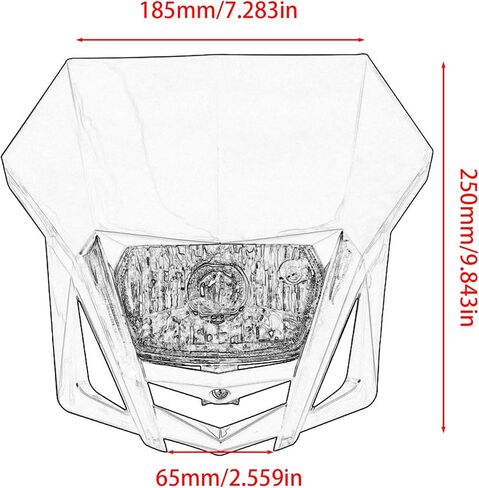 PowerMotor Dirt Bike Headlight Plate, Motorcycle Headlamp For CRF 150 230 XR YP20 2016-2023 Dual Sport Fairing Dirtbike Enduro Supermoto Motocross Fairing(Blue) in Kuwait