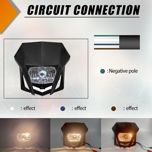 PowerMotor Dirt Bike Headlight Plate, Motorcycle Headlamp For CRF 150 230 XR YP20 2016-2023 Dual Sport Fairing Dirtbike Enduro Supermoto Motocross Fairing(Blue) in Kuwait