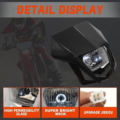 PowerMotor Dirt Bike Headlight Plate, Motorcycle Headlamp For CRF 150 230 XR YP20 2016-2023 Dual Sport Fairing Dirtbike Enduro Supermoto Motocross Fairing(Blue) in Kuwait